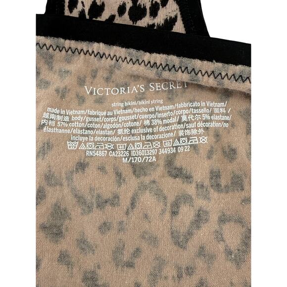 Victoria Secret Cotton String Bikini Leopard Print Womens Medium - Picture 4 of 5